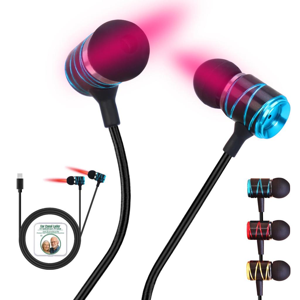 Tinnitus Infrared Laser Therapy Device with Type-C 650nm Nanometer Light for Middle Ear Treatment