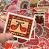 63PCS Red Vintage Stickers - Retro Charm Decor for Notebooks, Phones & DIY Projects AnimeWorlds Store