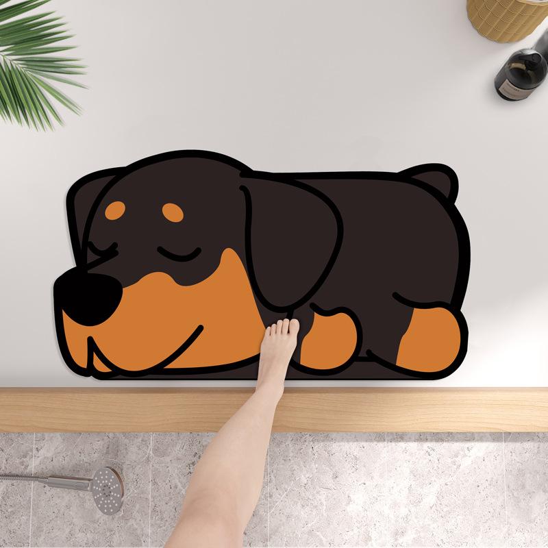 Cartoon Animal Home Soft Diatom Mud Mat Bathroom Non-slip Mat Toilet Toilet Moisture-wicking Foot Mat Durable Durable