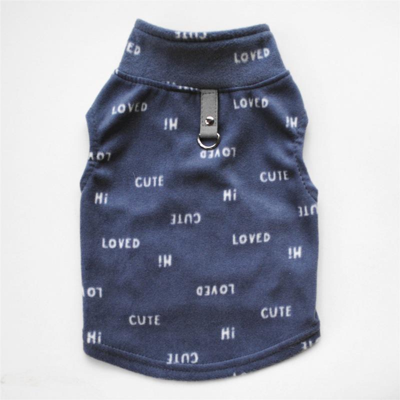 Large Dog Autumn/Winter Fleece Coat with Traction Buckle and Stand Collar