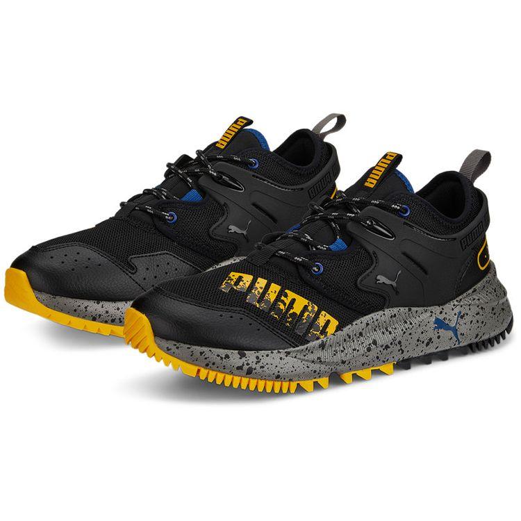 Puma Pacer Future Cushioning Comfortable Fabric Leather Breathable Shock Absorption Low Top Casual Running Shoes Unisex Sneaker Black Yellow 382884-07
