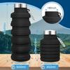 17oz Collapsible Water Bottle Silicone Leakproof Foldable Water Bottle Eco-Friendly Lightweight Sport Water Bottle Hiking