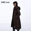 Jinyujie Women's Waist-Cinching Long Puffer Down Jacket