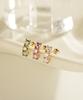 Minimalpiercing 14K Moissanite Diamond Triple Color Curve Piercing Earrings