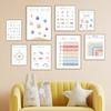French Education Poster with Alphabet Number, Weather, Solar System, Wall Art Print, Canvas Painting, Wall Pictures, Classroom D