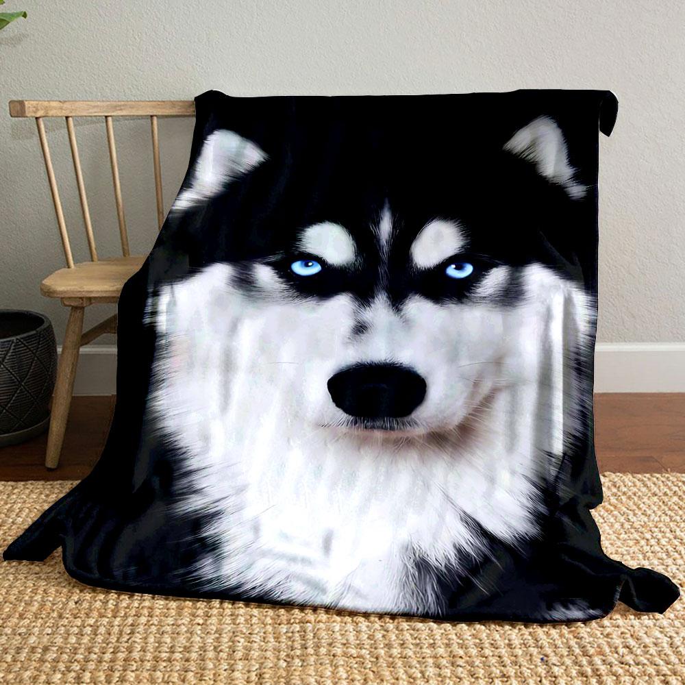 

Blue Eyed Husky Plush Blanket bedroom Blanket for Livingroom Couch lunch break Soft throw for Friend s festival Gift 80cm x 120cm