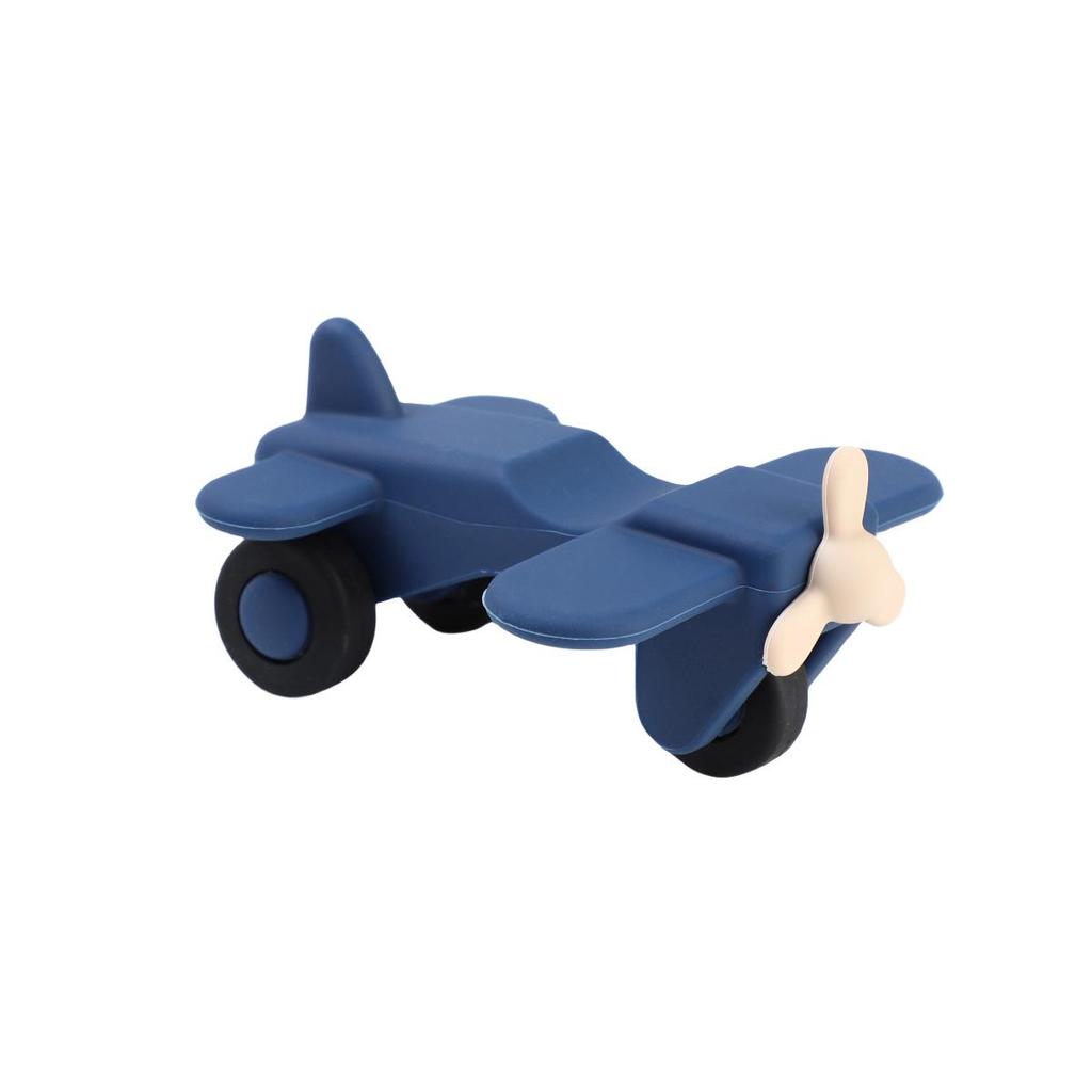 Cartoon Fun Silicone Push-and-Pull Drop-Resistant Toddler Toy Car/Airplane
