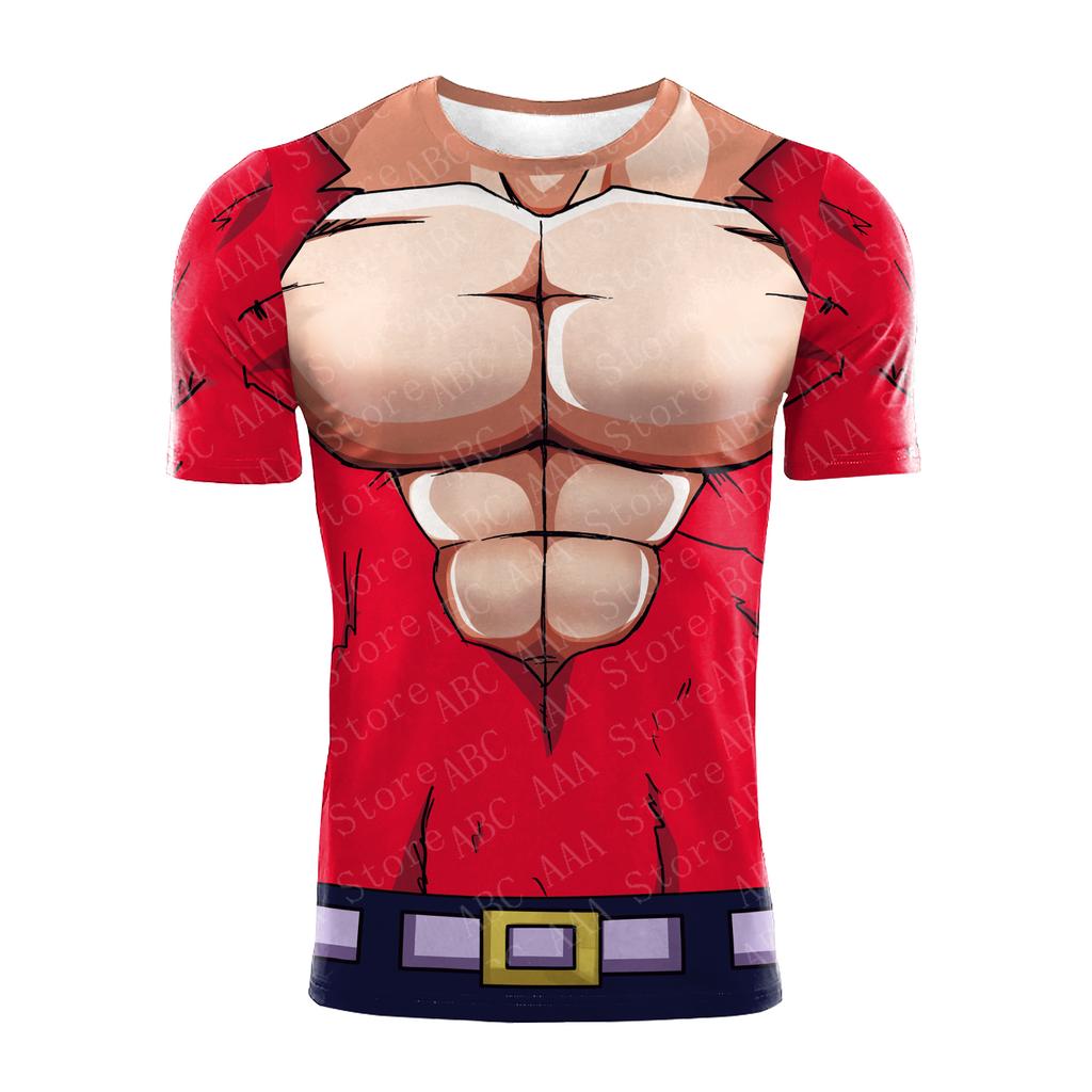 Zawaland Cosplay Goku T-shirt Tops For Man Tight Fitness Tees Sports Wear 3D Print Funny Short-Sleeved Outfits Tracksuit