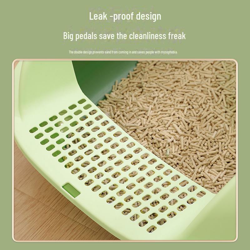 Extra Large Splash-Proof Semi-Enclosed Cat Litter Box for Kittens