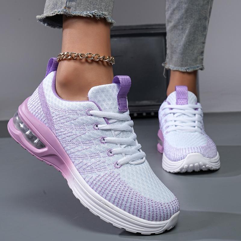 Fashion Purple Sport Shoes Women Running Shoes Breathable Air Cushion Mesh Sneakers Anti-slip Gym Trainers Jogging Athletic Shoes Big 42