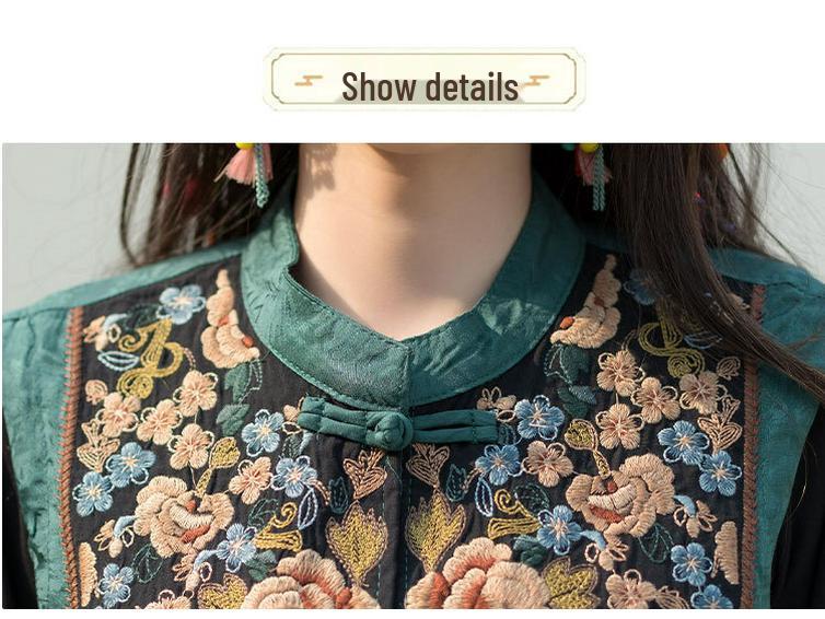 Chaleco Chino Retro Bordado con Botones de Rana - Chaqueta Cárdigan de Temperamento de Alta Gama