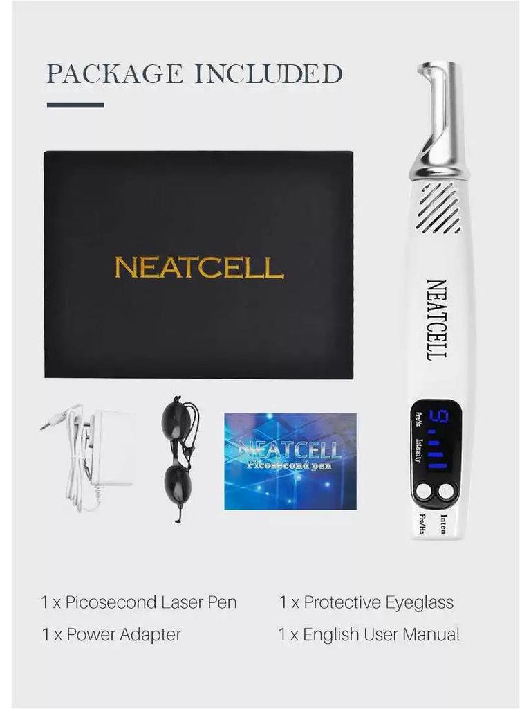 Portable Picosecond Laser Pen for Mole and Freckle Removal with Red and Blue Light