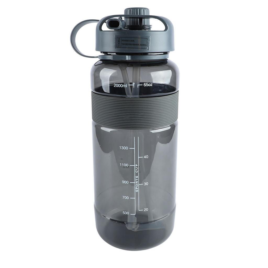 Sports Water Bottle Leakage Proof Detachable Silicone Straw Portable Drinking Bottle with Handle