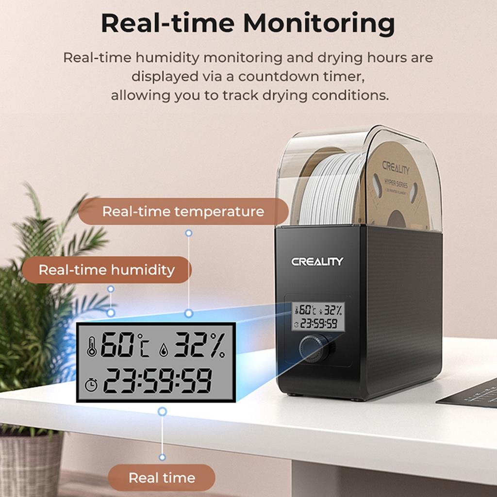 Creality Filament Dryer Box 2.0 360 degrees  Hot air Heating 1.75mm and 2.85mm Filaments Support 24 Hours Timer Real