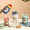 790ml/990ml Salat Haferflockenbecher Frühstück Doppelbecher Müsli Nuss Joghurt Behälter Set mit Dressinghalter Gabel Mahlzeit Vorbereitung