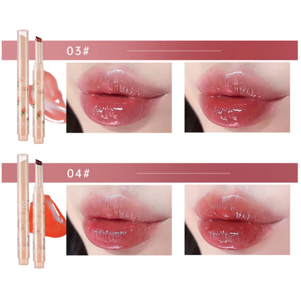 FLORTTE Chu Jelly Rossetto Floria First Kiss Love Series Penna Specchio Acqua Luce Smalto per labbra Acqua idratante Donna Cosmetici di bellezza