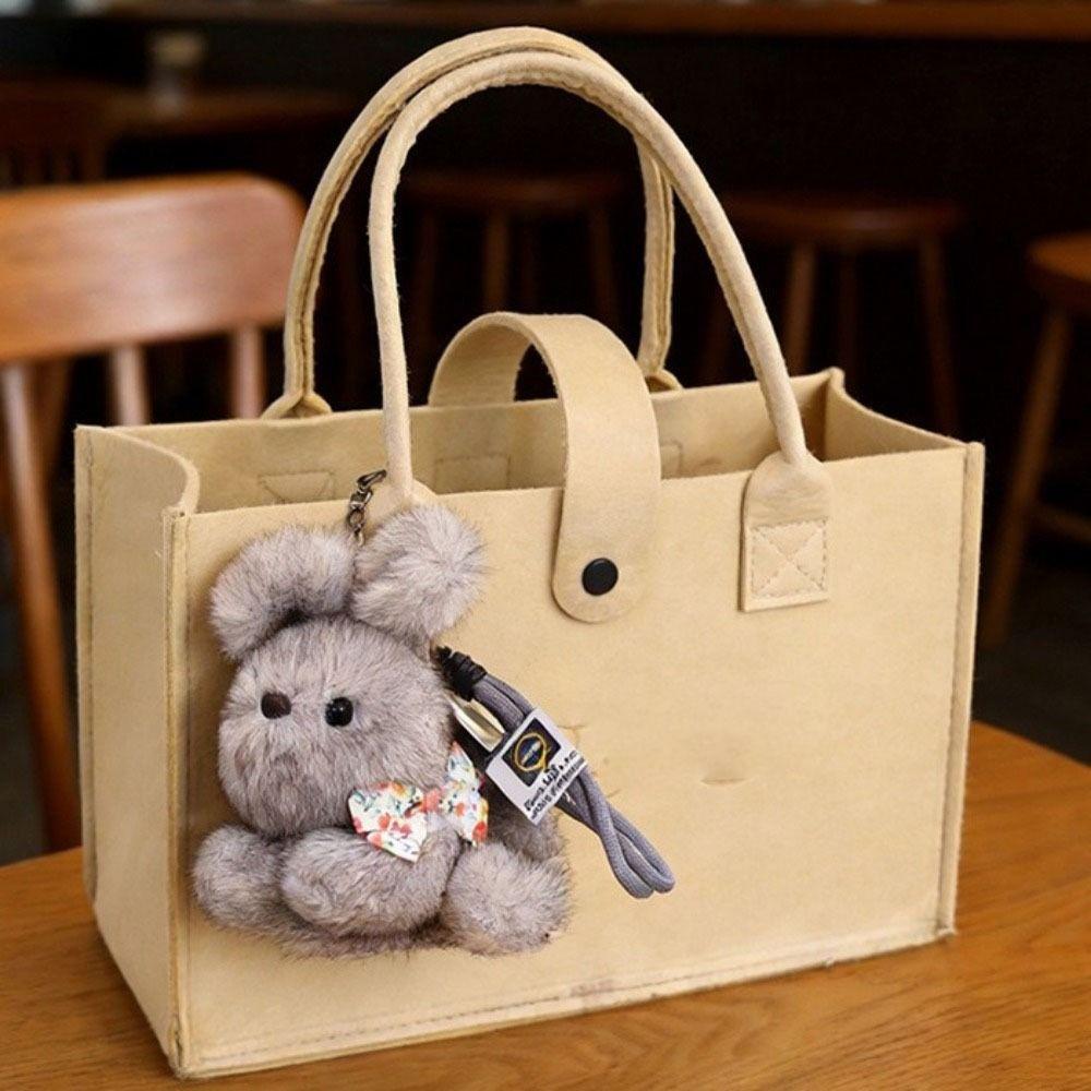 Decoration Plush Bow Rabbit Keychain Plush Material Bunny Bag Pendant Stuffed Keychain  Couple