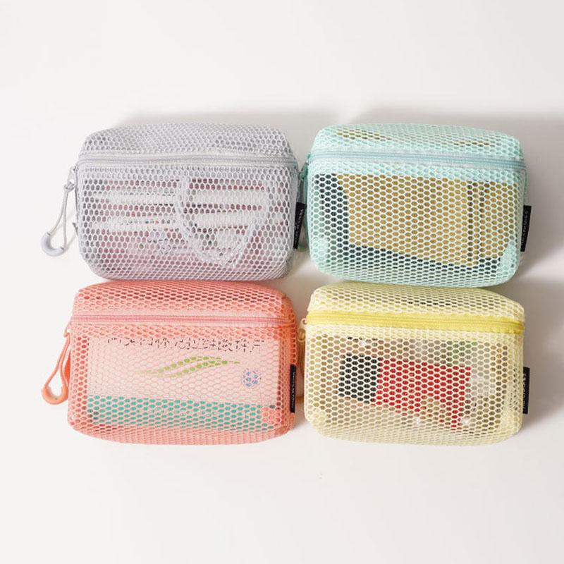 Casual Nylon Storage Pouch Hand-held With Zipper Cosmetic Bag Multipurpose Mesh Pouch Travel