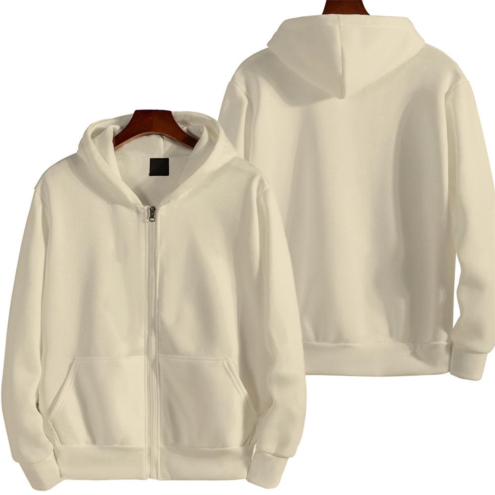 Unisex Britischer Stil Einfarbige Strickjacke mit Kapuze und Reißverschluss - Lockere Passform Sportliche Jacke