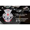 For Harley Sportster XL 1200 883 X48 Dyna Aluminum Fuel Gas Tank Cover Cap 3D Chrome Skull Red Eyes Style