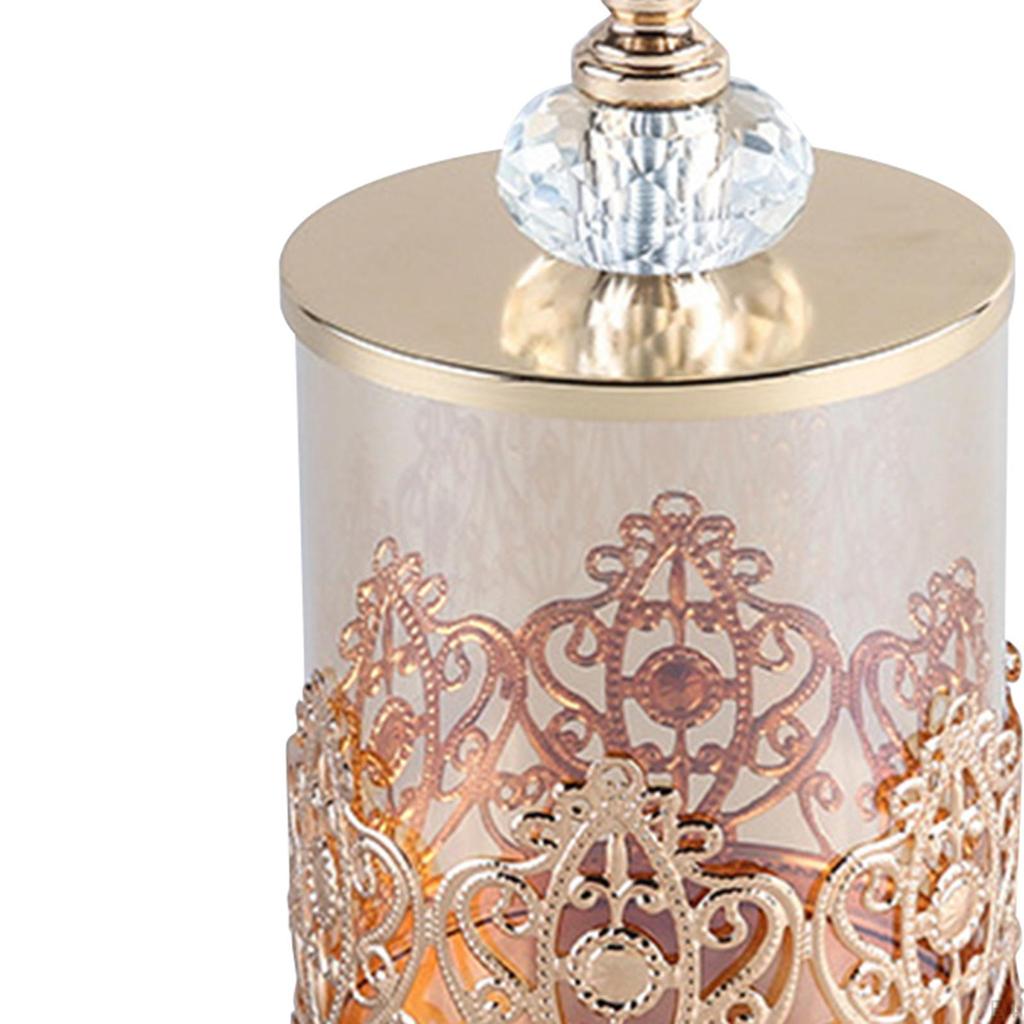 Candy Jar Decorative Art Gold Glass Storage Food Organization for Tea Sugar Biscuit