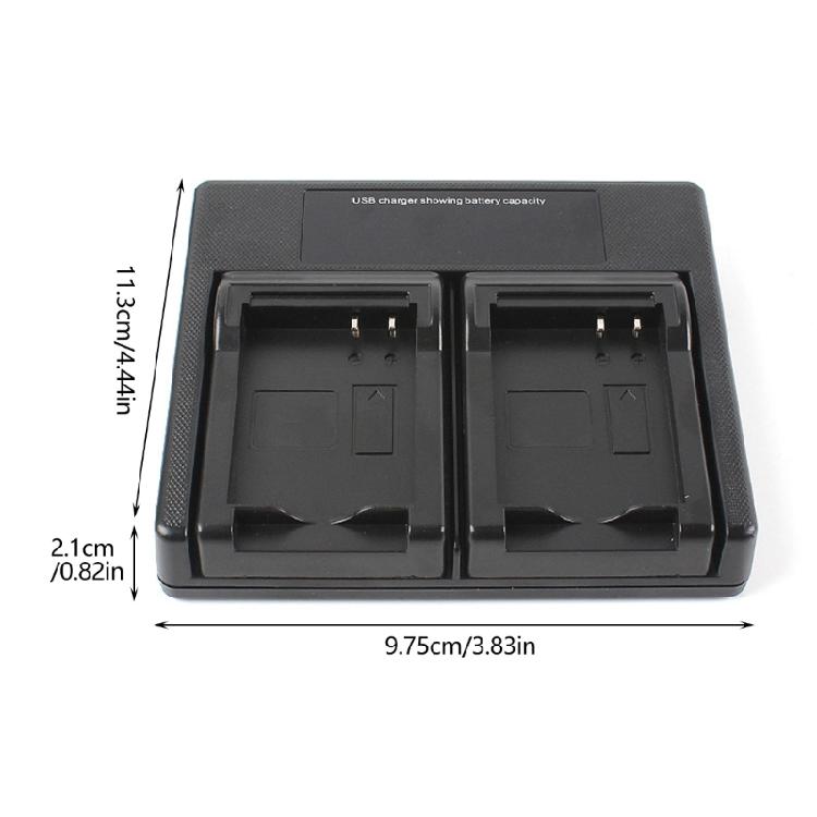 EL23 Battery Charging Station with Status Screen, Two Charging Positions, USB Input Pair for Desk Storage, Carry Use, and Camera Power