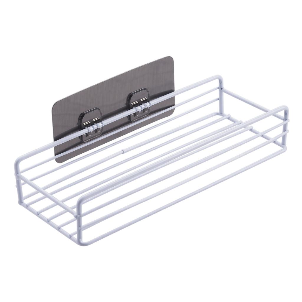 Metal Wall Mounted Bathroom Storage Rack Shower Caddy Organizer Shelf for Shampoo Soap Holder with Adhesive Hook for Easy Installation
