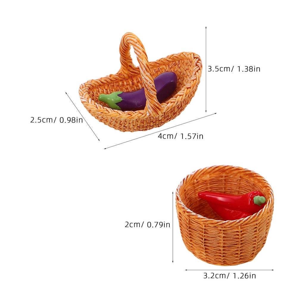 FRCOLOR Miniature Vegetable Food Samples Perfect for Pretend and (4 Pieces) - Play, Dioramas, Dollhouses, More. Cute!