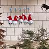 5Pcs Plastic Skeleton Head Halloween Hanging Decoration With Santa Hat For Mantels Door Window Christmas Tree Decoration