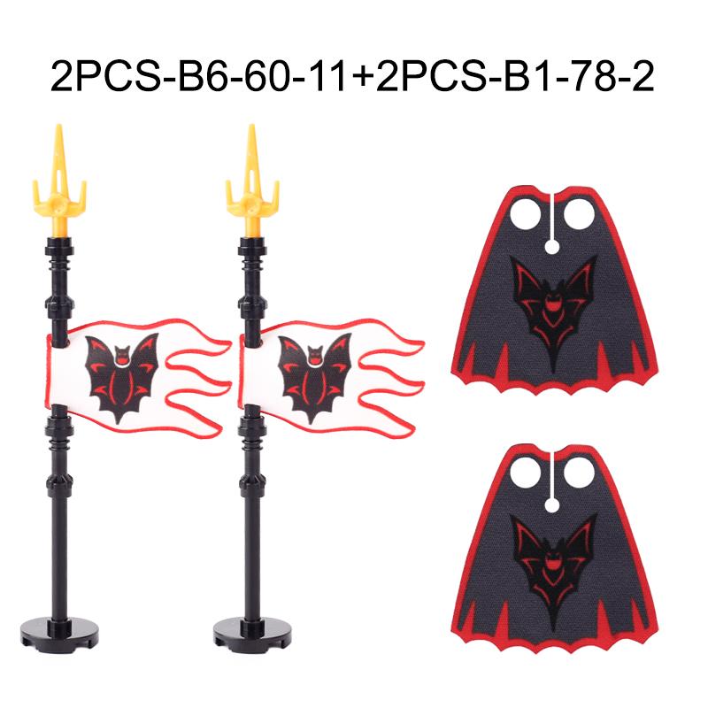 Medieval Military War Army Castle Knight Soldier Figures Building Blocks Weapon Cloak Helmet Shoulder Armor Flag Warrior Shield