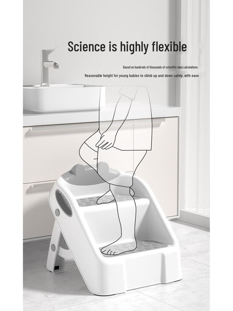 Foldable Two-Step Children's Washstand Stool