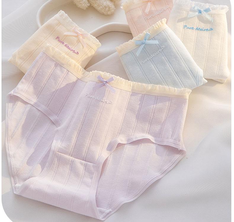 A-class baby cotton women's underwear 7A antibacterial crotch pure cotton breathable and soft skin friendly mid waist triangle pants