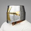 Templar Crusader Helmet 13th Century Full Face Steel Armor Knight Brass Cross Helmet Medieval Cosplay LARP  Gift for Him