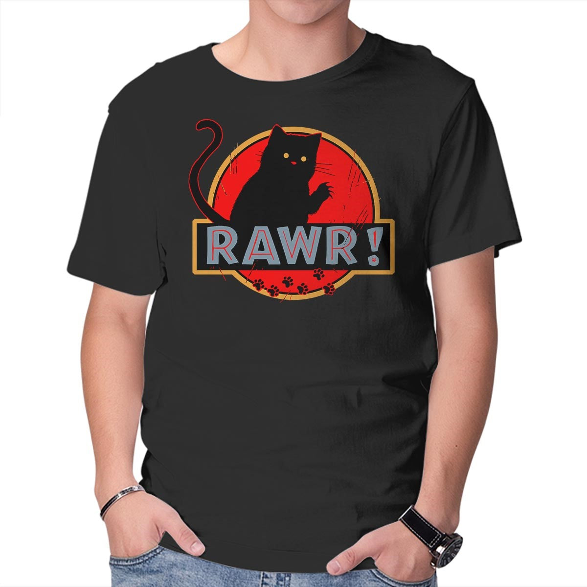 Unisex Crew Neck T-Shirt RAWR Graphic Short Sleeve Casual Tee XL