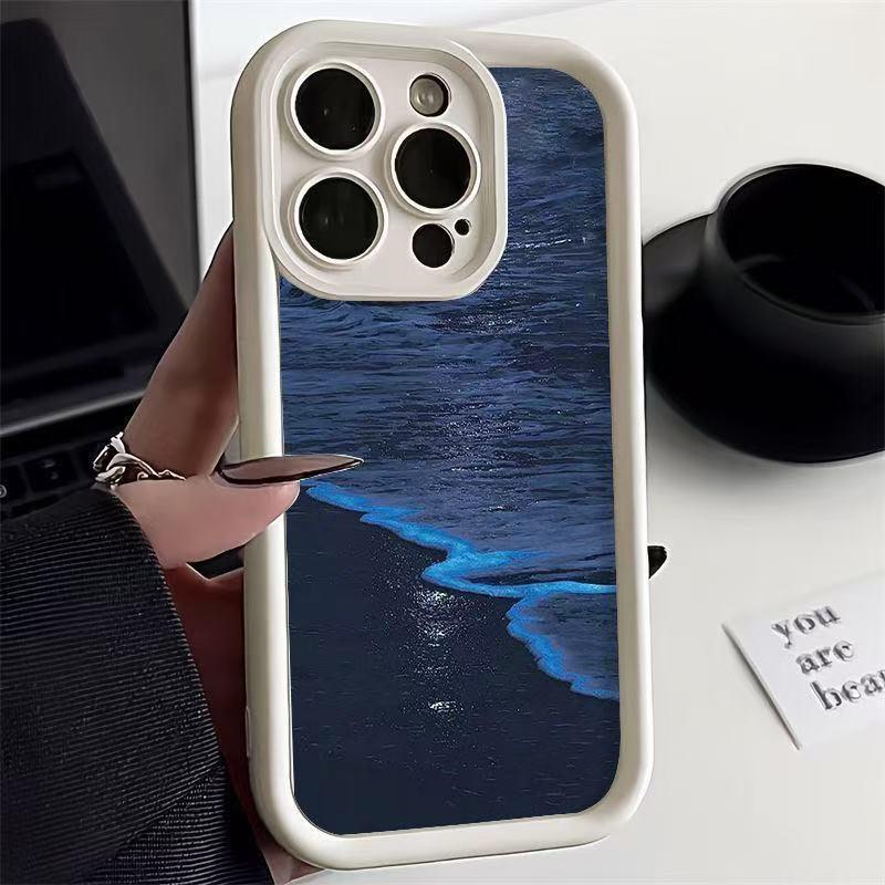 Blue Beach Apple iPhone Case for 13/14/15 Pro, 16 Pro Max – Stylish, Cross-Border Design for USA & Europe.