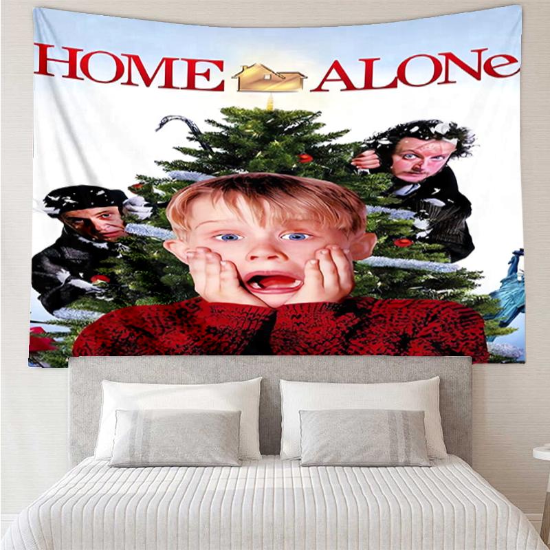 Home-Alone Print Tapestry, Backdrop, Easy Setup, Ideal for Bedroom, Office & Living Room, with Aesthetic Wall Hanging Decor.