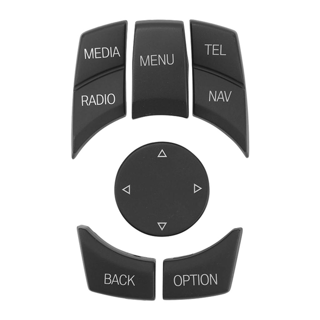 6 ცალი მანქანის მულტიმედიური მართვის ღილაკი, დახვეწილი, კომფორტული შეხების ღილაკის საფარი, თავსებადი 1 3 5 6 სერიის მოდელებთან, მქრქალი შავი