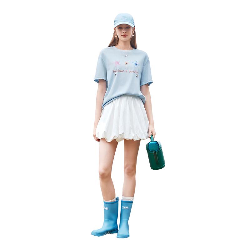 Women s 2026 Summer Round Neck Printed Short Sleeve T-Shirt L