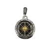 Sterling Silver Rotatable Nautical Compass Anchor Pendant - Double-Sided Arabesque Design for Men & Women