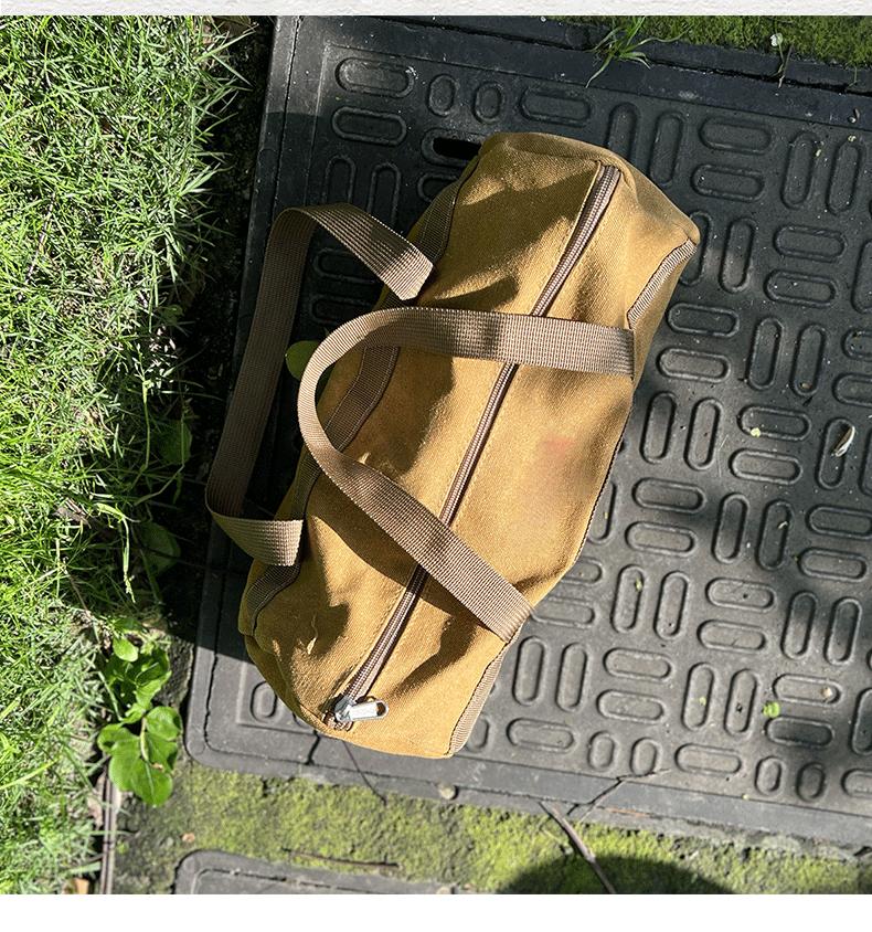 Tent Stake Bag, Heavy Duty Canvas Storage Organizer Pouch for Camping Pegs, Hammer, Outdoor Gear Accessories, Portable Nail Carry Bag