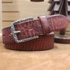 Retro Korean Style Distressed Genuine Cowhide Belt for Men