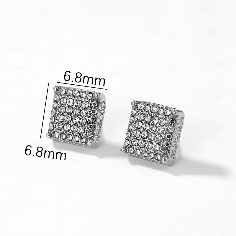 1 paar Silber Quadratische Klassische Zirkon Ohr Studs Für Männer Frauen Mode Glänzende Faux Diamant Bolzen Ohrringe Schmuck Geschenk für