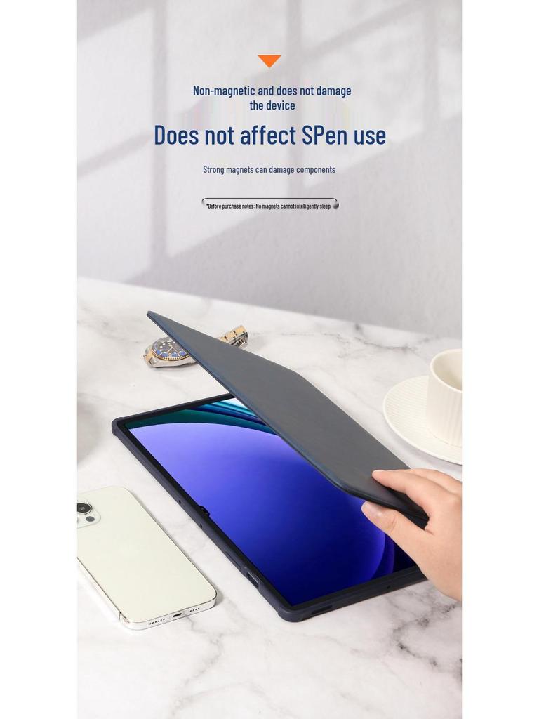 Capa Giratória de Couro para Samsung Galaxy Tab S9/S9+ - Capa Protetora Não Magnética para Tab S9+/S9FE+