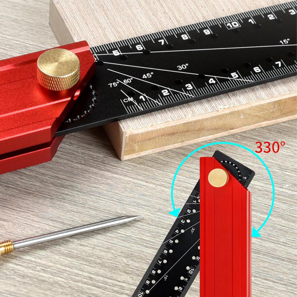 Square Ruler 12 Inch Metric Imperial Adjustable Ruler Multifunctional Framing Square for Carpentry Measuring Woodworking