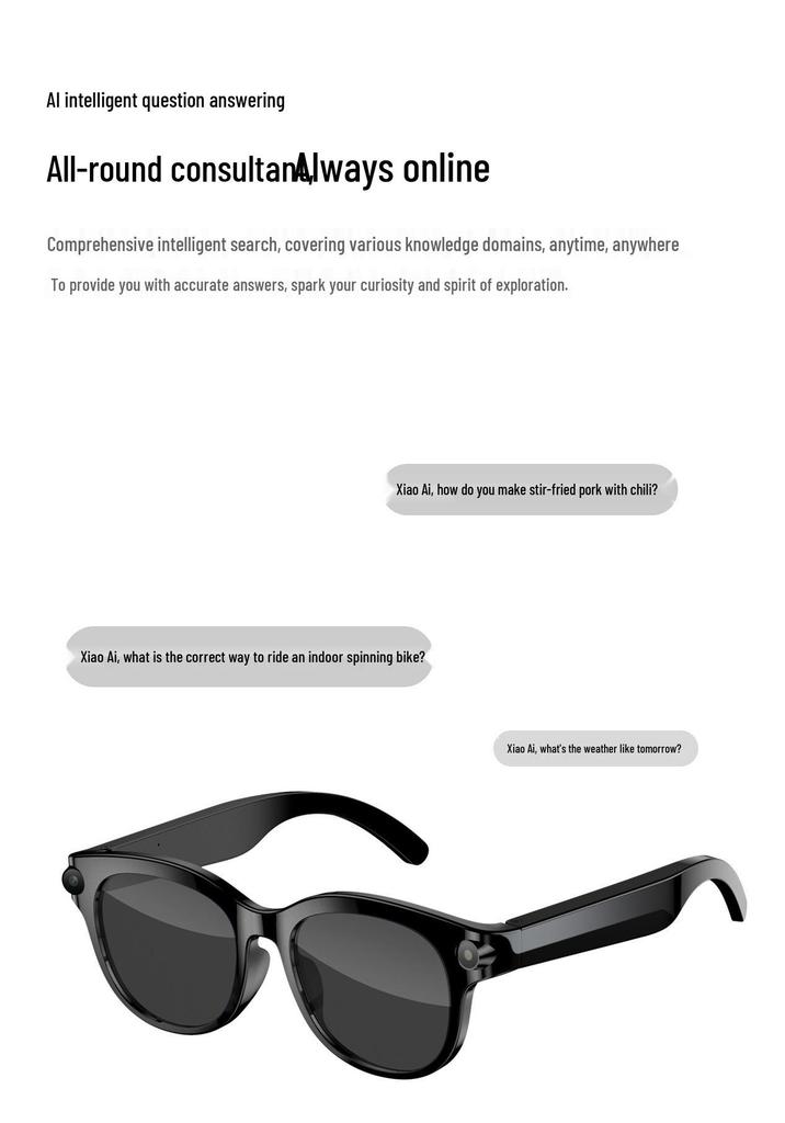 KI-Smartglasses M89: Black Tech, Übersetzung, Aufnahme, Fotografie, 800W HD-Pixel-Kamera, Multifunktional.