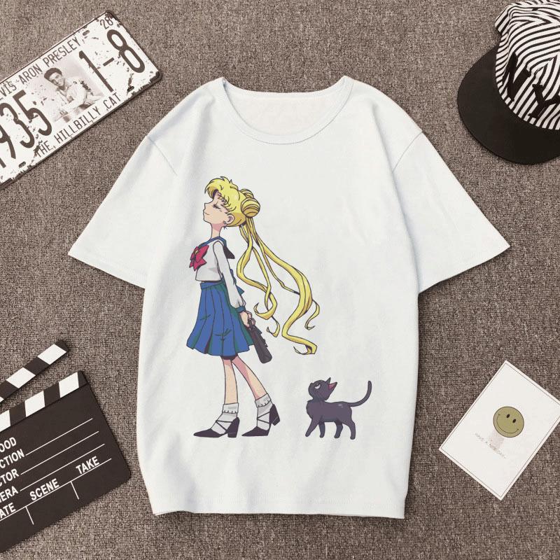 Sailor Moon 90s Funny tshirt Harajuku Clothes Tshirt Aesthetic Cat Anime  Vogue Cute Tshirt Kawaii Gr comprar a buen precio — entrega gratuita,  reseñas reales con fotos — Joom