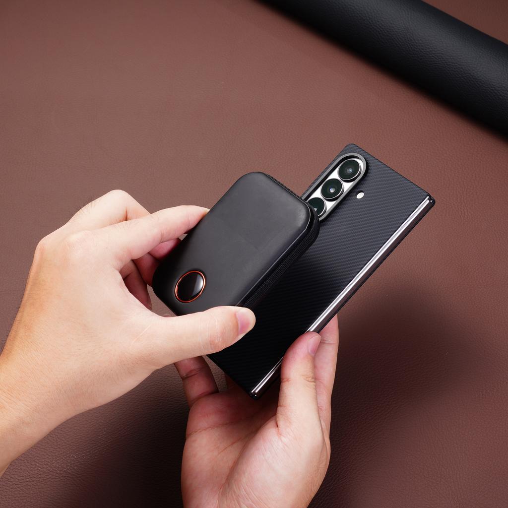 Business magnetický kryt s texturou uhlíkových vláken pro Samsung Z Fold 7 6 5 4 3 Bezdrátové nabíjení PC kryt s ochrannou fólií na displej