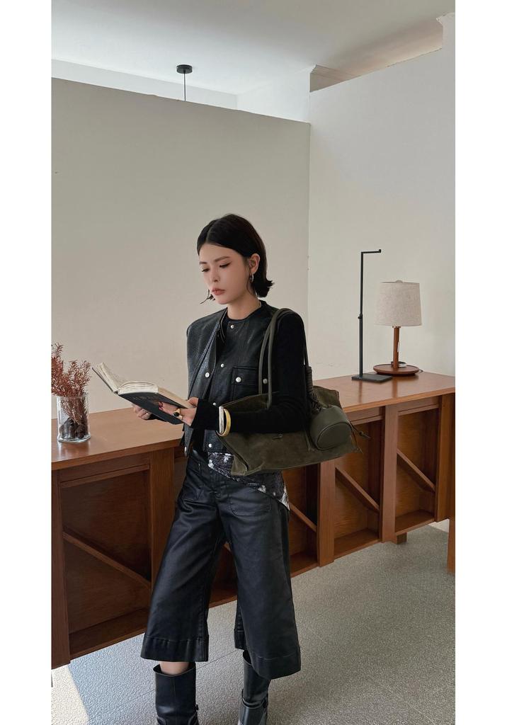 Duoduo Frosted Leather Tote Bag - New Styles, Simple, Large Capacity Shoulder Bag