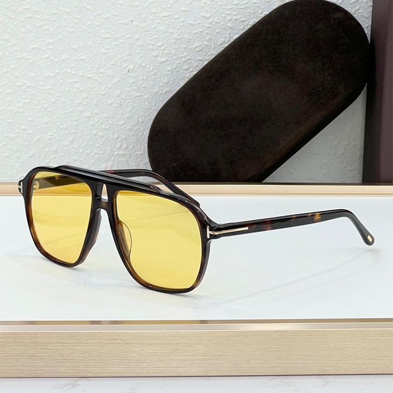 TF1209 High-End T-Bar Double-Beam Aviator Sunglasses: Retro European & American Design, Large Frame, Stylish Sunshade Glasses