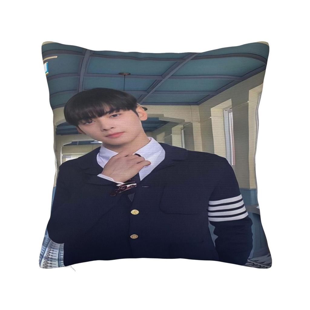 Cha Eun Woo Pillow Cover Soft Pillow Case Cushion Cover Retro Trendy Printed Pillowcases For Wedding Party Home Decor